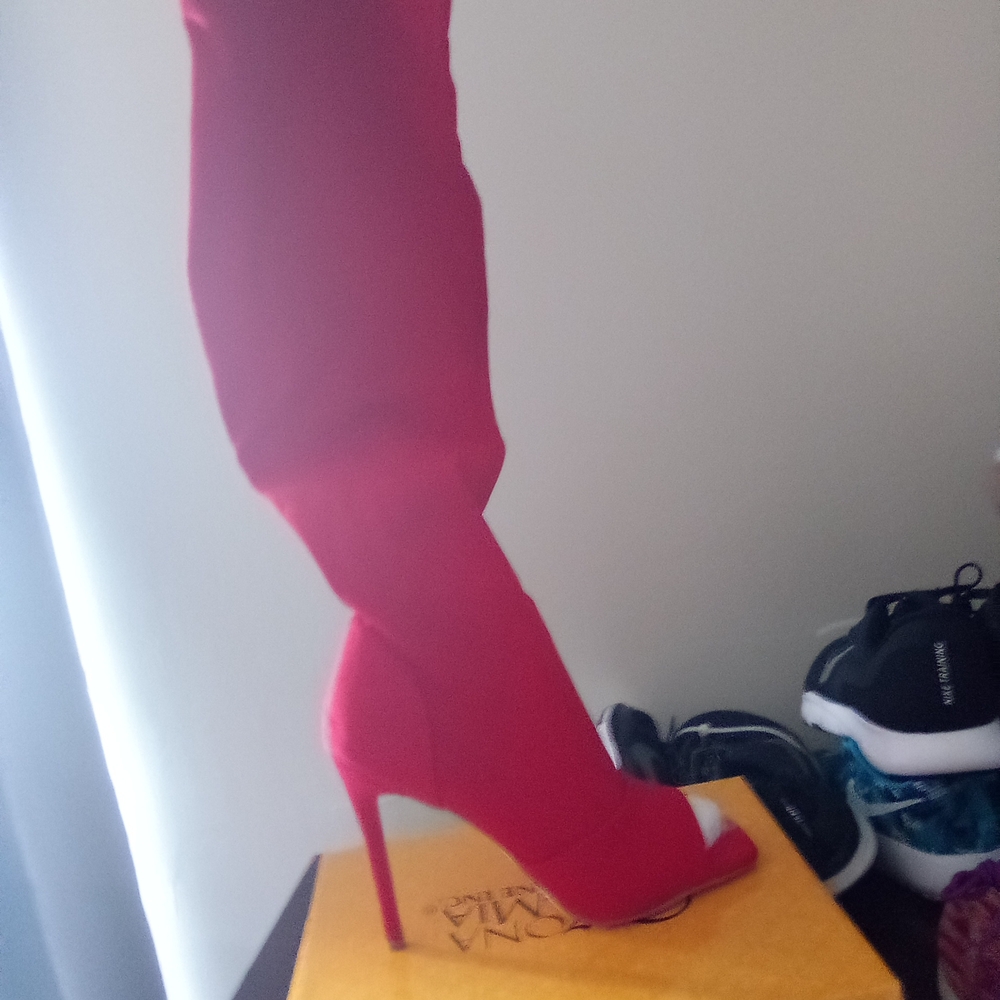 Red Stiletto Heel Boots